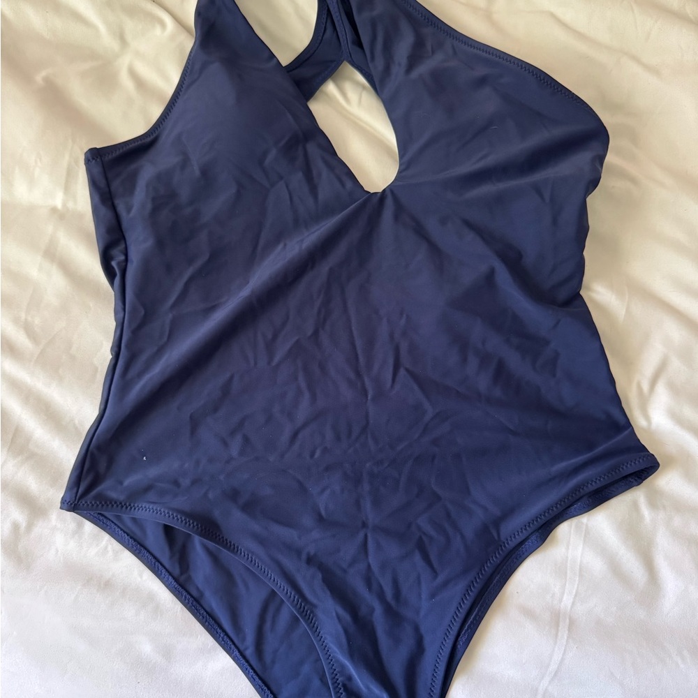Navy Blue One-Piece Swimsuit